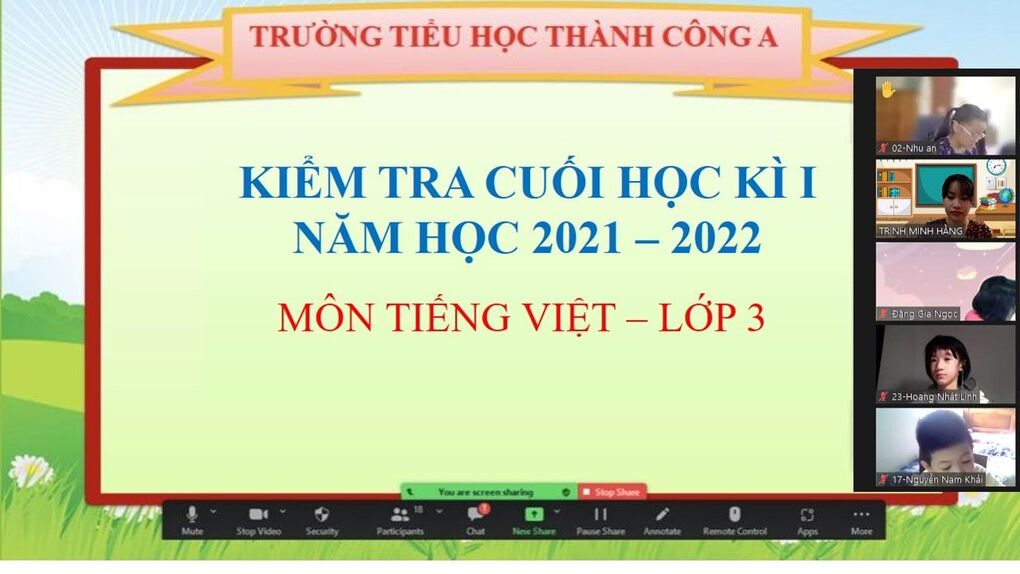 Học sinh khối lớp 3 hoàn thành kiểm tra trực tuyến cuối học kì 1 năm học 2021-2022