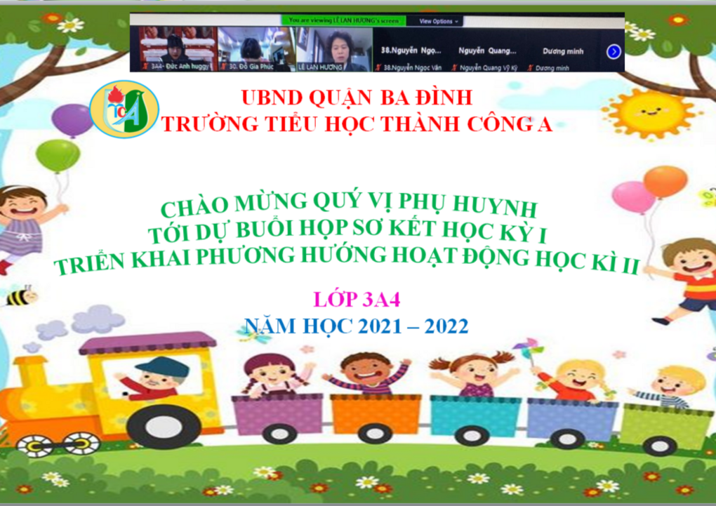 Khối 3 Trường Tiểu học Thành Công A - Họp phụ huynh học sinh Sơ kết Học kì I năm học 2021-2022