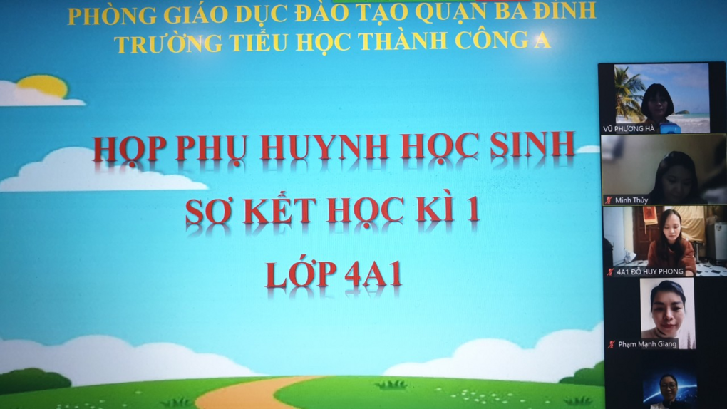 Buổi họp cha mẹ học sinh khối 4 – Trường Tiểu học Thành Công A cuối học kì I ấm áp