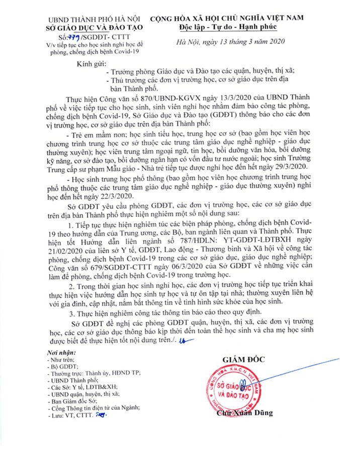 CÔNG VĂN SỐ 779/SGDĐT-CTTT