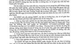 CÔNG VĂN CỦA SỞ GD&amp;ĐT