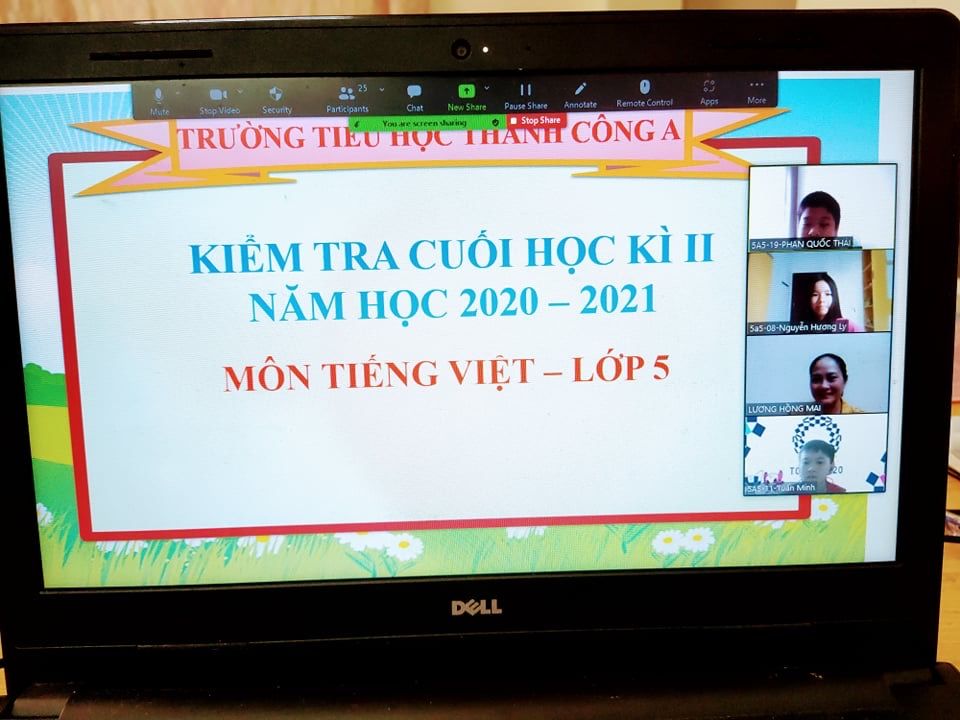 Học sinh lớp 5 hoàn thành kiểm tra online kết thúc năm học 2020-2021