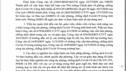 Công văn  về việc phòng chống dịch Covid-19 trong tình hình mới