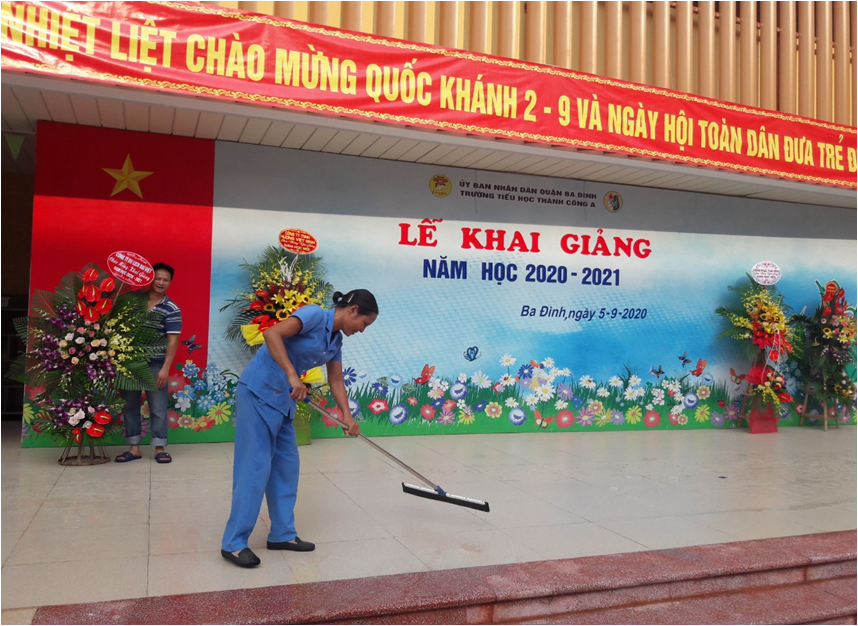 Trường Tiểu học Thành Công A chuẩn bị cơ sở vật chất, cảnh quan môi trường cho ngày khai giảng năm học mới 2020 -2021