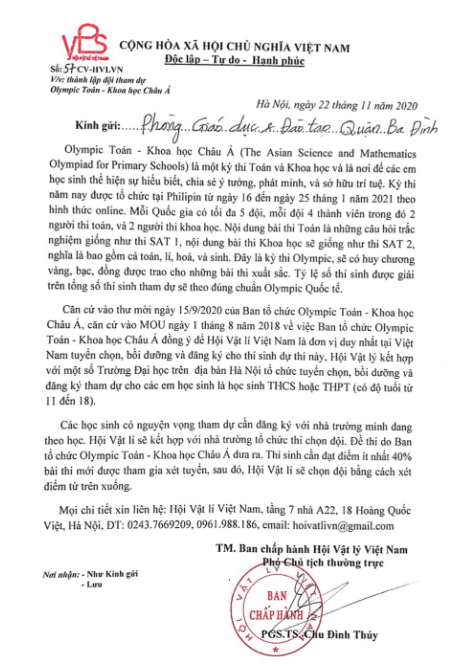Thông tin về Kì thi ASMOPSS