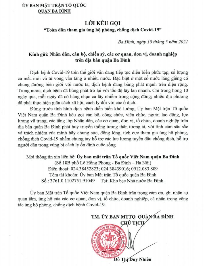 Toàn dân tham gia ủng hộ phòng, chống dịch Covid-19