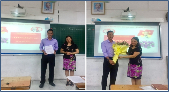 Chi bộ Trường Tiểu học Thành Công A tổ chức "Lễ kết nạp Đảng viên"