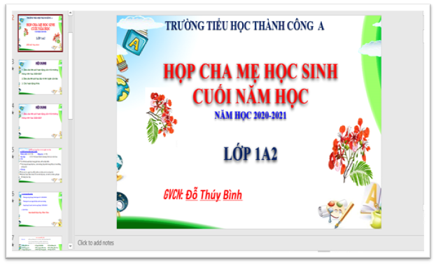 Buổi họp Phụ huynh học sinh khối 1 trực tuyến thành công và đong đầy cảm xúc