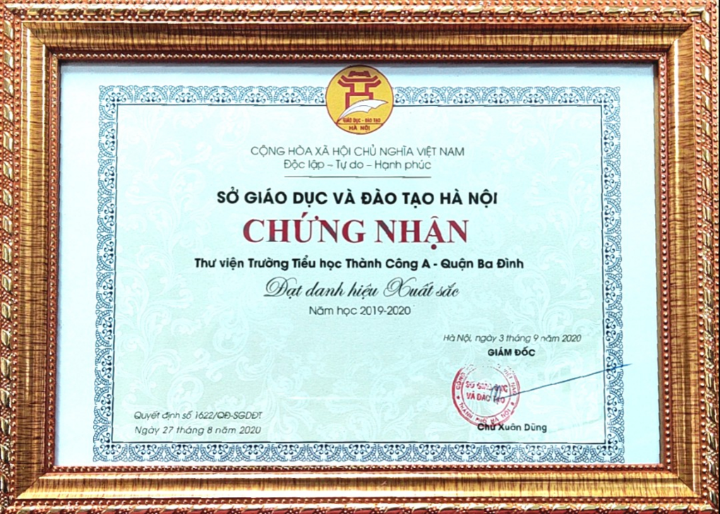 Thư viện Trường Tiểu học Thành Công A - Thư viện xuất sắc cấp Thành phố