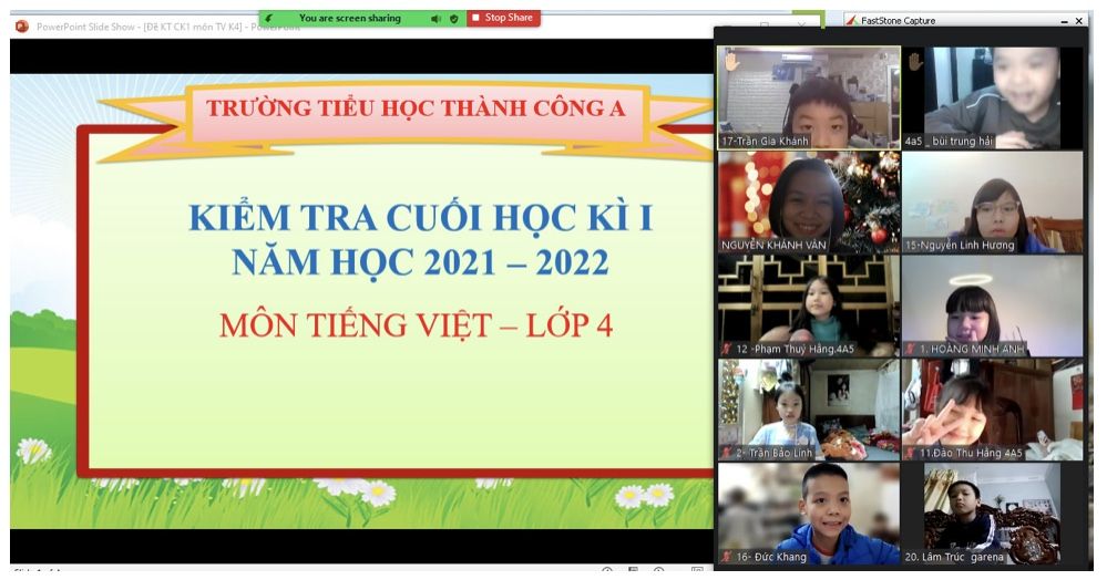 Học sinh Khối 4 hoàn thành bài kiểm tra định kì cuối học kì I