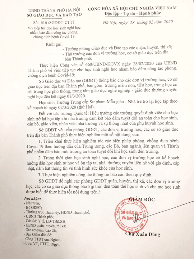 CÔNG VĂN CỦA SỞ GD&amp;ĐT