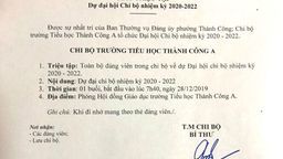 GIẤY TRIỆU TẬP DỰ ĐẠI HỘI CHI BỘ