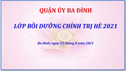 Cán bộ giáo viên, nhân viên trường Tiểu học Thành Công A nghiêm túc tham gia lớp bồi dưỡng chính trị hè 2021