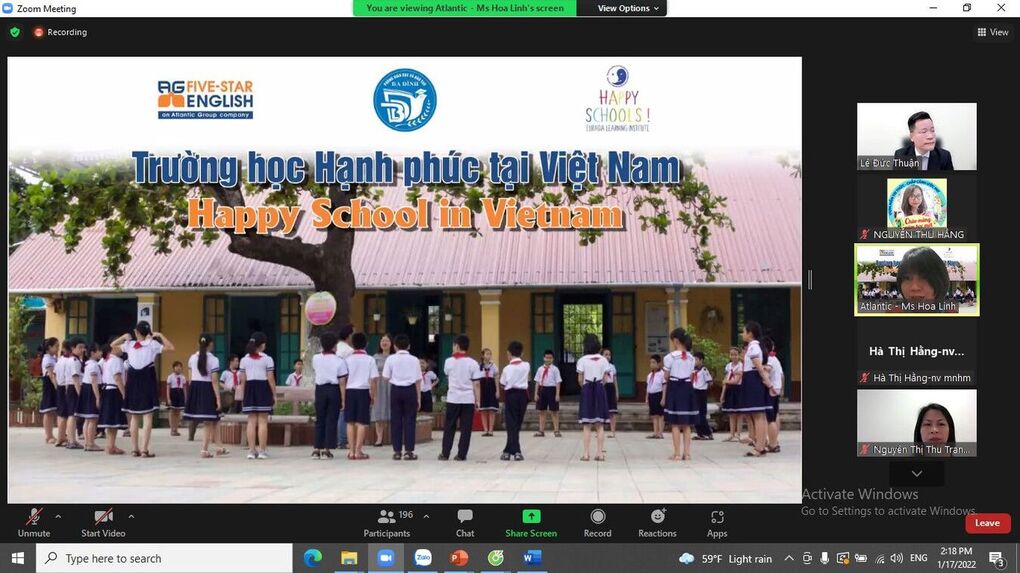 Trường TH Thành Công A tham gia Hội thảo "Trường học hạnh phúc"