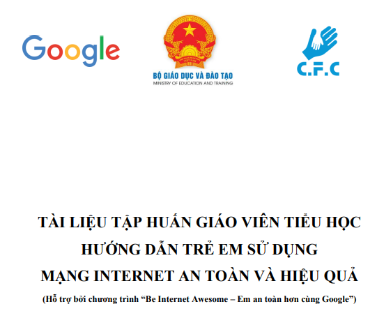 Tài liệu tập huấn giáo viên tiểu học hướng dẫn trẻ em sử dụng mạng internet an toàn và hiệu quả