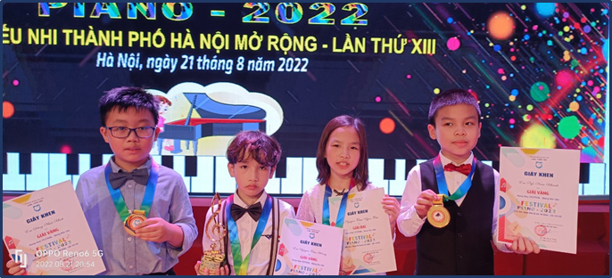 Học sinh Trường Tiểu học Thành Công A bội thu giải thưởng trong FESTIVAL PIANO thiếu nhi thành phố Hà Nội lần thứ XIII – Năm2022