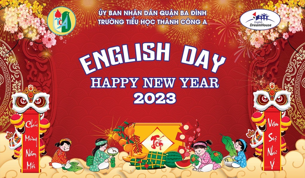 Thầy và trò trường Tiểu học Thành Công A đón năm mới 2023