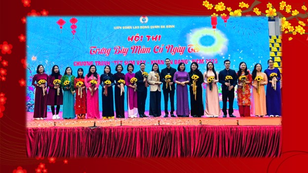 Công đoàn trường Tiểu học Thành Công A đạt giải Ba hội thi "Trưng bày mâm ngũ quả ngày Tết"