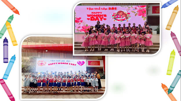 Chương trình văn nghệ đầu tuần ấn tượng, cảm xúc của tập thể lớp 3A4 và lớp 3A5