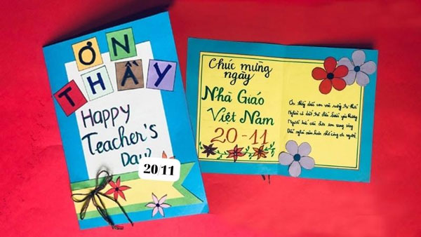 Tự làm thiệp chúc mừng ngày Nhà giáo Việt Nam. 