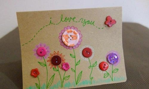 Thiệp 20/11 từ cúc áo tặng thầy cô