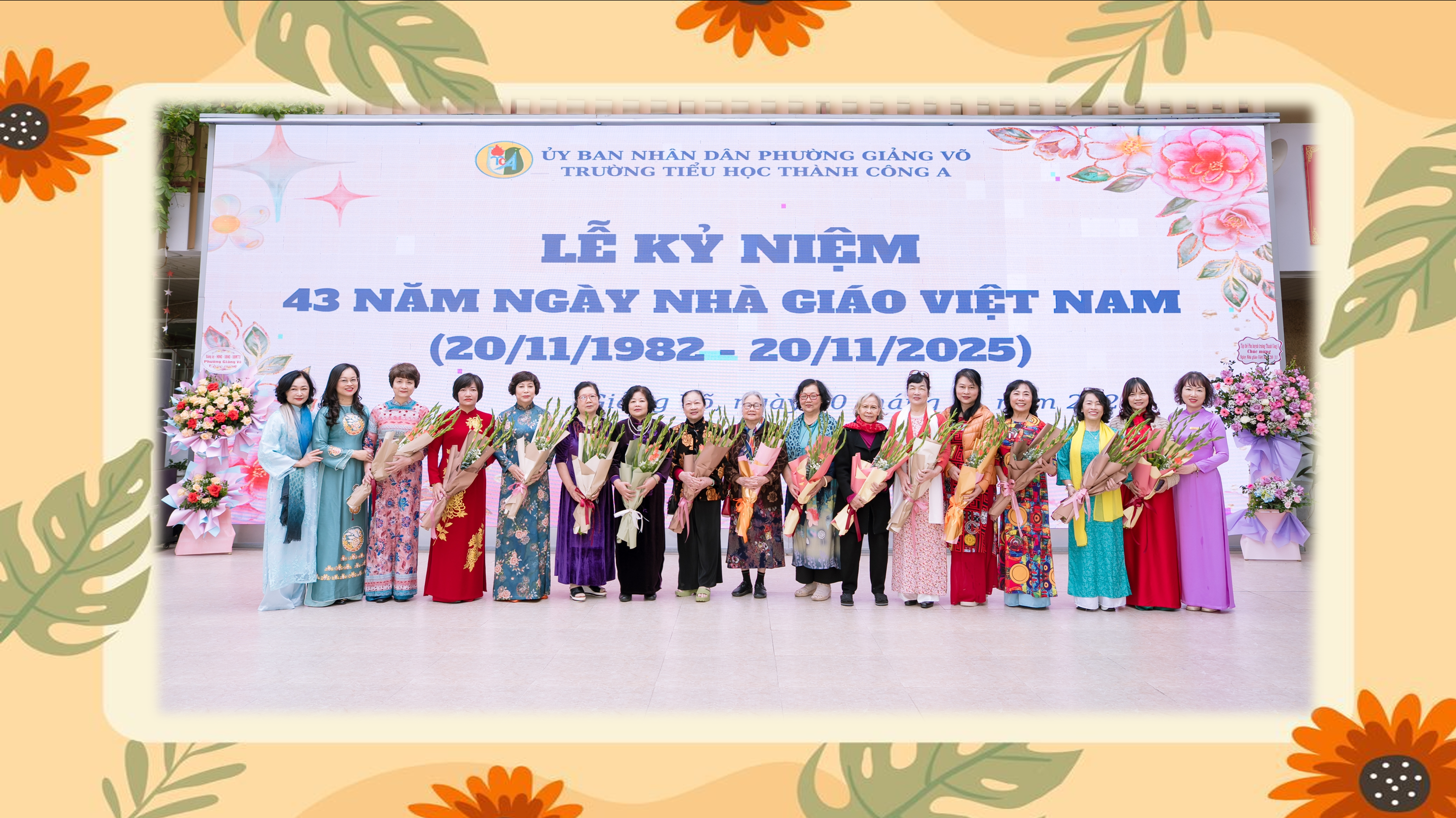 A group of people holding flowers
AI-generated content may be incorrect.