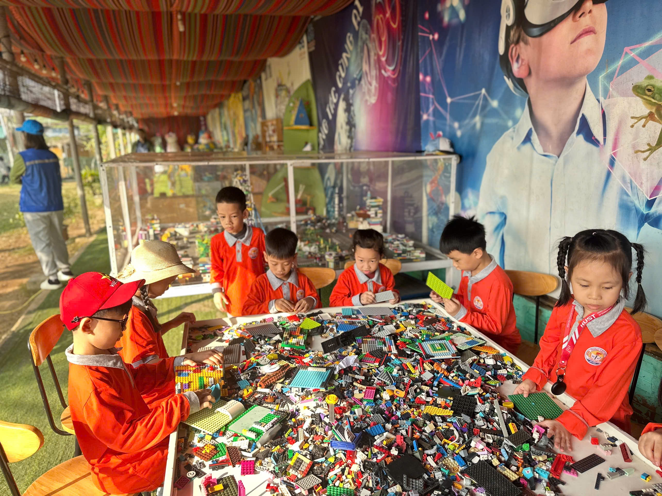 A group of children playing with legos
AI-generated content may be incorrect.