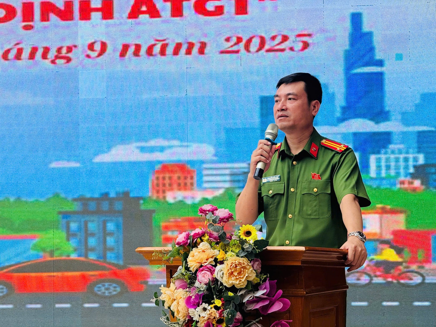 A person in uniform speaking at a podium
AI-generated content may be incorrect.