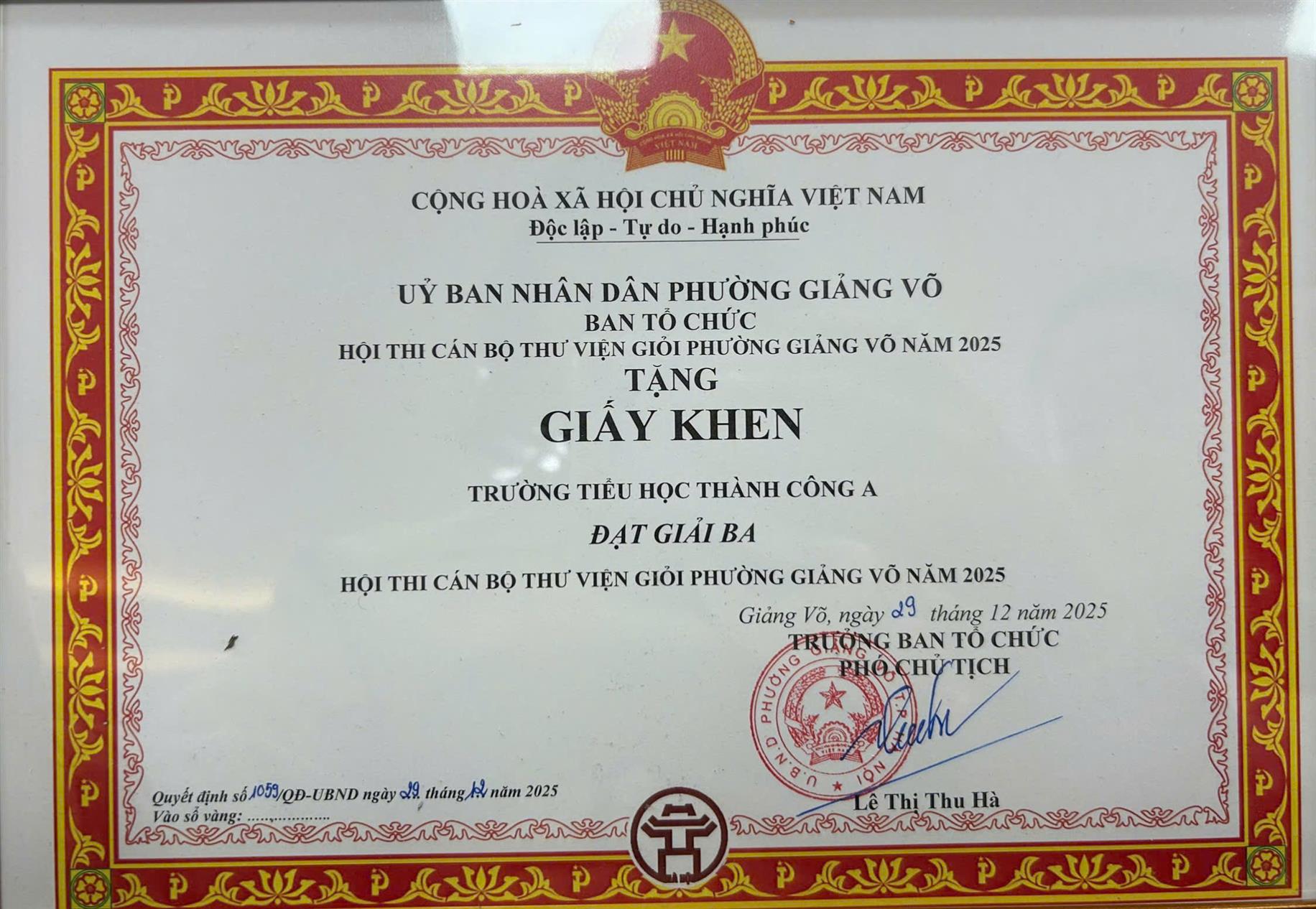 Hội thi cán bộ Thư viện giỏi phường Giảng Võ năm 2025 – “ Vùng trời quê hương nào cũng là bầu trời Tổ quốc”