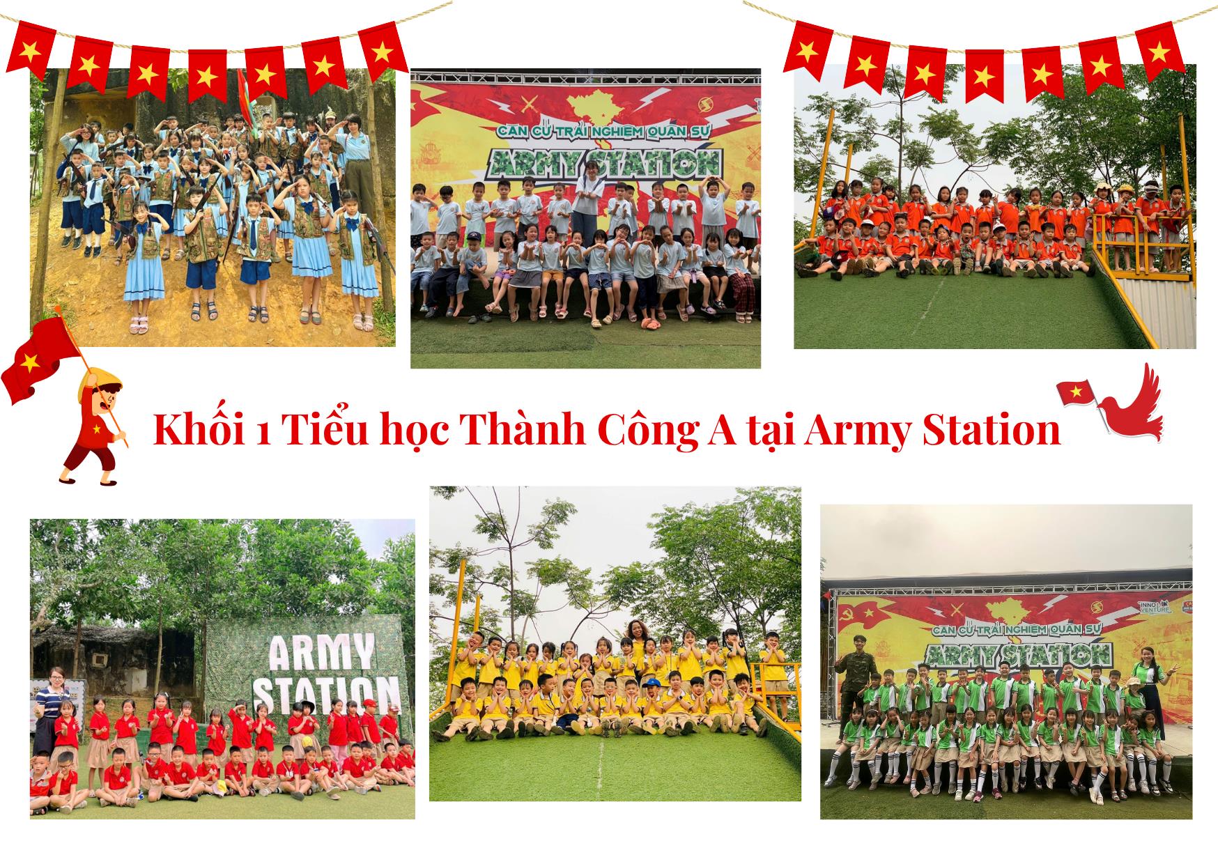 Khối 1 Trường Tiểu học Thành Công A trải nghiệm tại Army Station